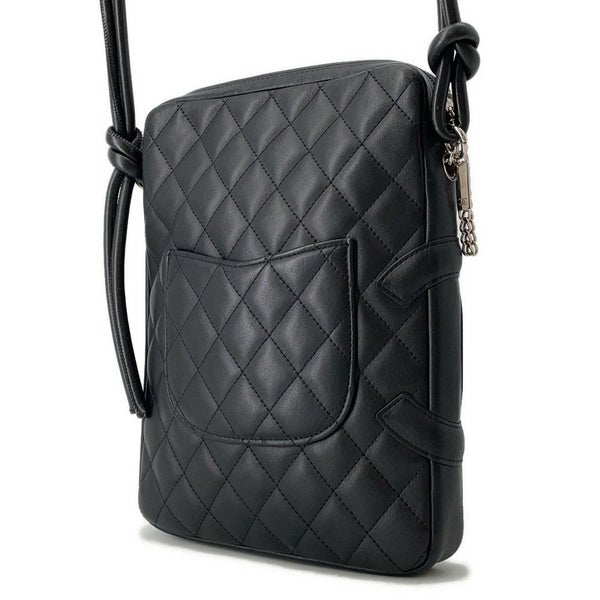 シャネル ショルダーバッグ カンボンライン ミディアム ココマーク レザー A25178 CHANEL バッグ 黒