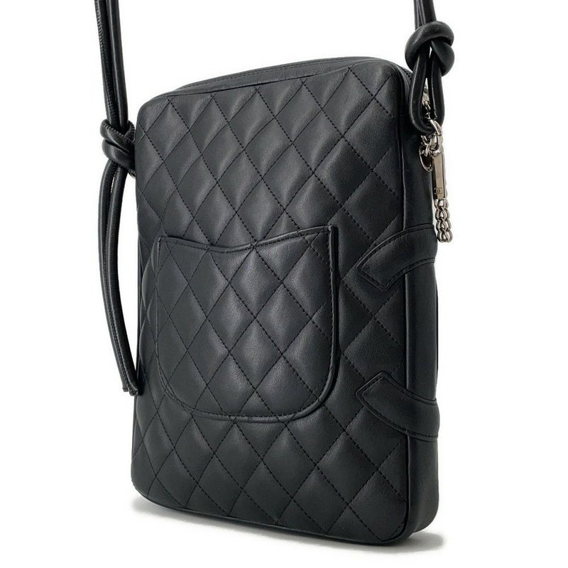 シャネル ショルダーバッグ カンボンライン ミディアム ココマーク レザー A25178 CHANEL バッグ 黒