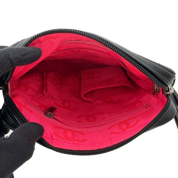 シャネル ショルダーバッグ カンボンライン ミディアム ココマーク レザー A25178 CHANEL バッグ 黒