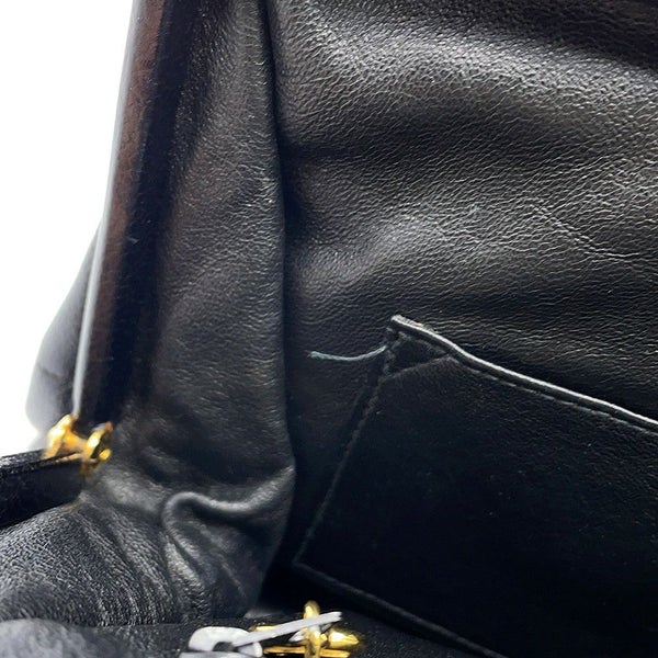 シャネル ハンドバッグ チェーンショルダー ココマーク がま口 マトラッセ ココマーク キャビアスキン CHANEL 黒