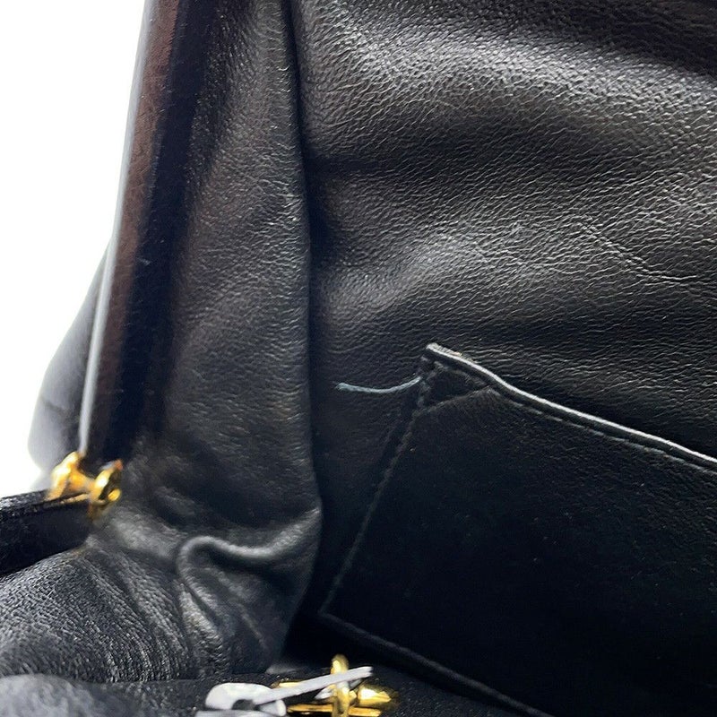 シャネル ハンドバッグ チェーンショルダー ココマーク がま口 マトラッセ ココマーク キャビアスキン CHANEL 黒