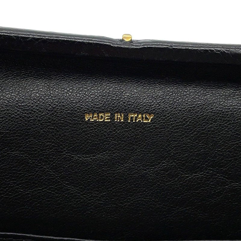 シャネル ハンドバッグ チェーンショルダー ココマーク がま口 マトラッセ ココマーク キャビアスキン CHANEL 黒