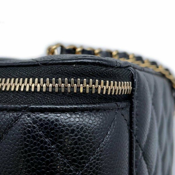 シャネル チェーンショルダーバッグ バニティ ココマーク マトラッセ キャビアスキン AP1341 CHANEL ヴァニティ 黒