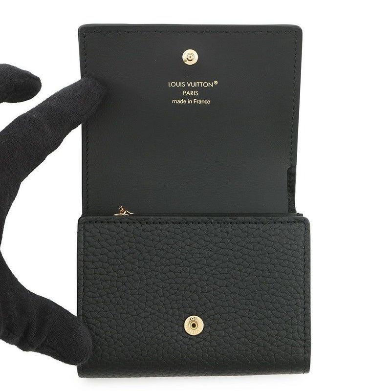 ルイヴィトン 三つ折り財布 トリヨンレザー ポルトフォイユ・カプシーヌ タイニー M12149 ブラック 黒