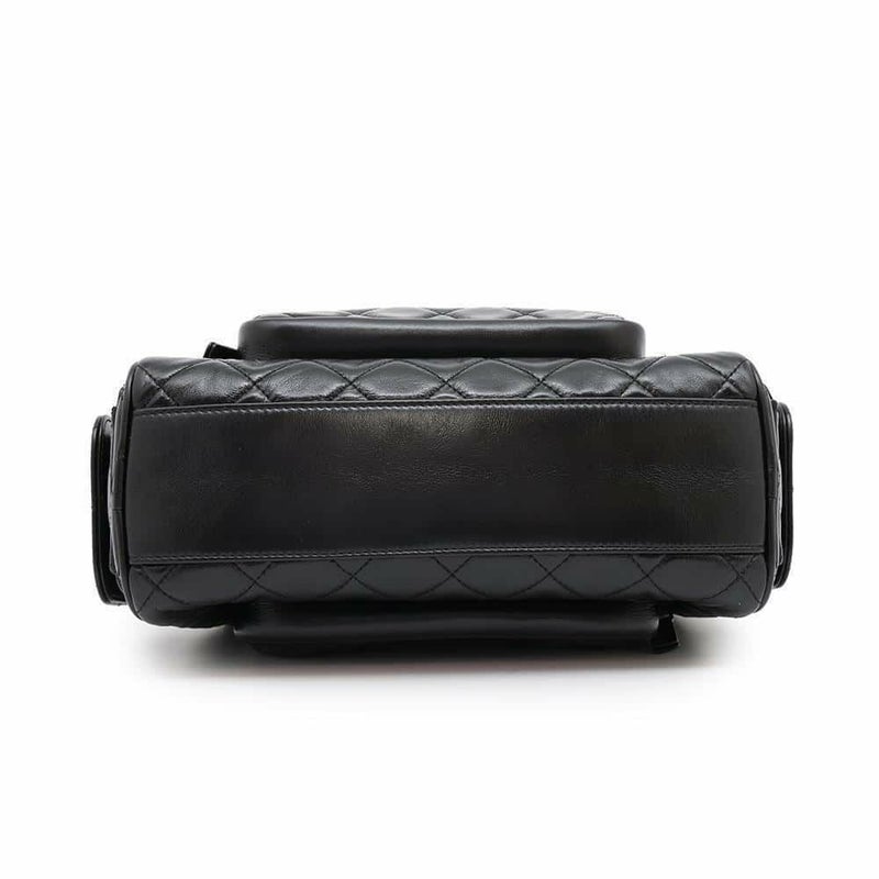 シャネル チェーンショルダーバッグ カメラケース マトラッセ ココマーク シャイニークランプルラムスキン AS5156 黒