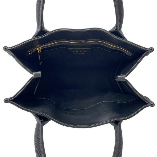 サルヴァトーレ・フェラガモ ハンドバッグ ロゴ ファブリック 214988 Ferragamo バッグ 黒