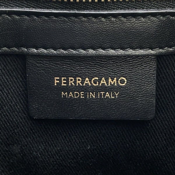 サルヴァトーレ・フェラガモ ハンドバッグ ロゴ ファブリック 214988 Ferragamo バッグ 黒