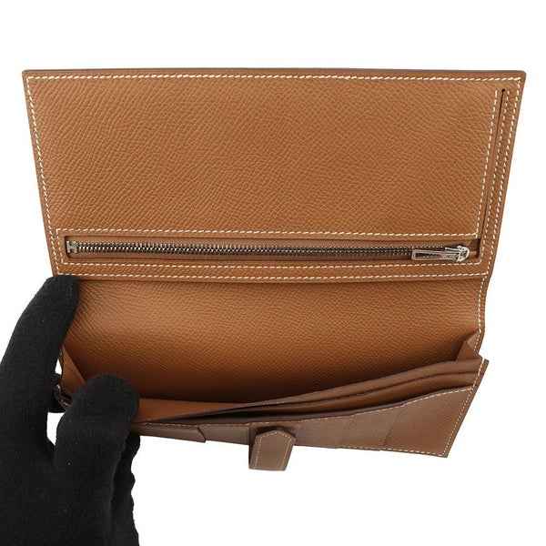 エルメス 長財布 ベアンスフレ ゴールド/シルバー金具 エプソン C刻印 HERMES 財布