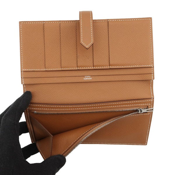 エルメス 長財布 ベアンスフレ ゴールド/シルバー金具 エプソン C刻印 HERMES 財布