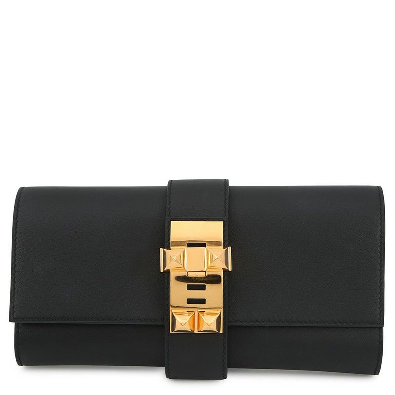 エルメス ポシェットメドール ブラック/ゴールド金具 スイフト X刻印 HERMES バッグ 黒