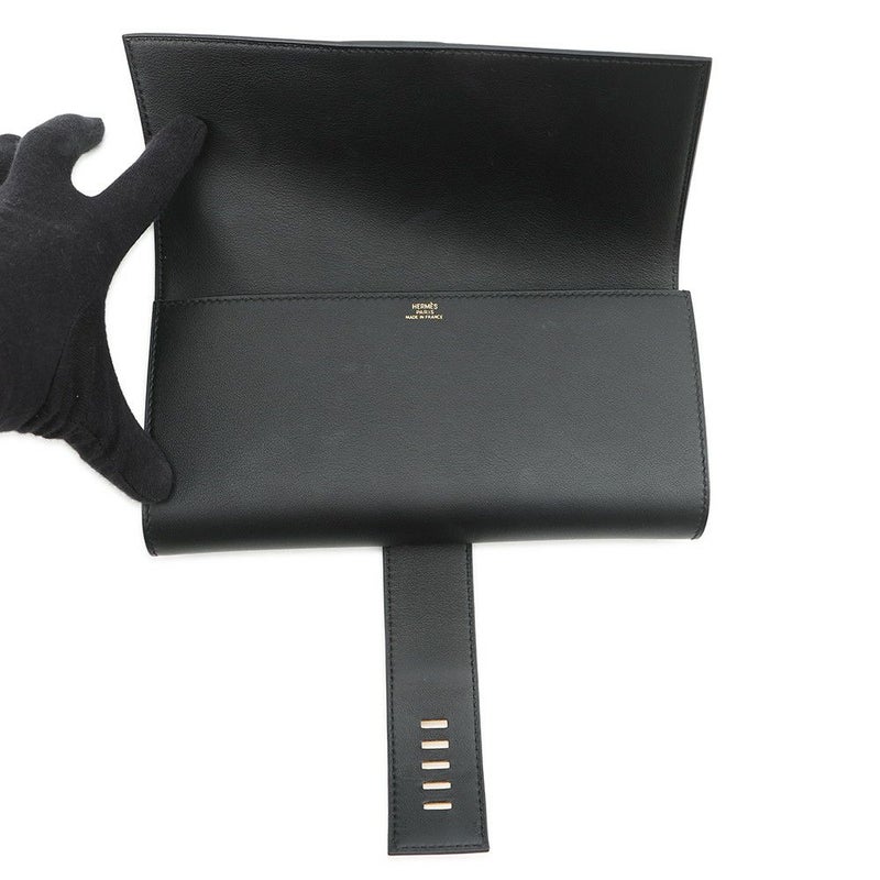 エルメス ポシェットメドール ブラック/ゴールド金具 スイフト X刻印 HERMES バッグ 黒