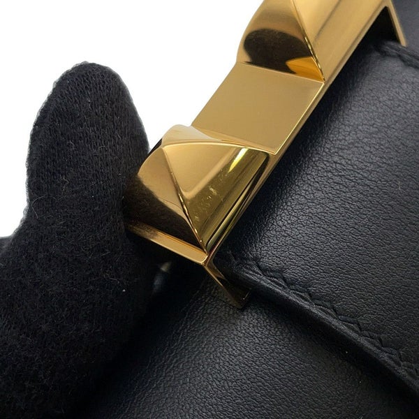エルメス ポシェットメドール ブラック/ゴールド金具 スイフト X刻印 HERMES バッグ 黒