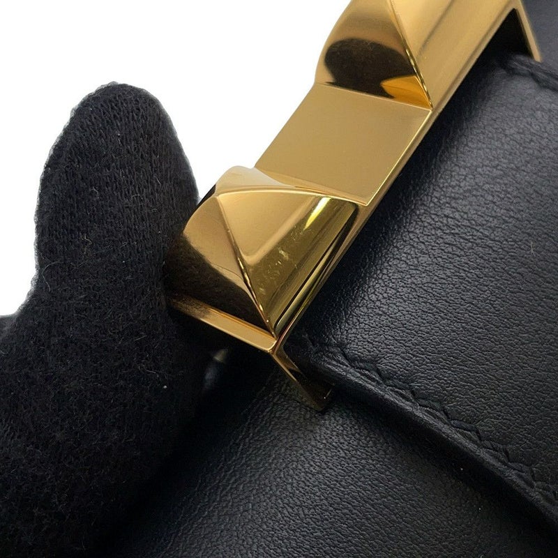 エルメス ポシェットメドール ブラック/ゴールド金具 スイフト X刻印 HERMES バッグ 黒