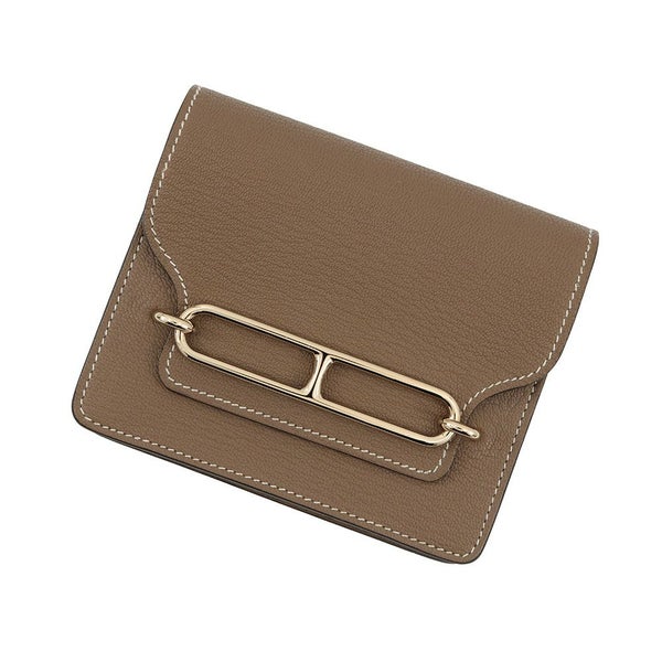 エルメス 財布 ロウリス ルリ エトゥープ/シャンパンゴールド金具 シェブルミゾル U刻印 HERMES 財布