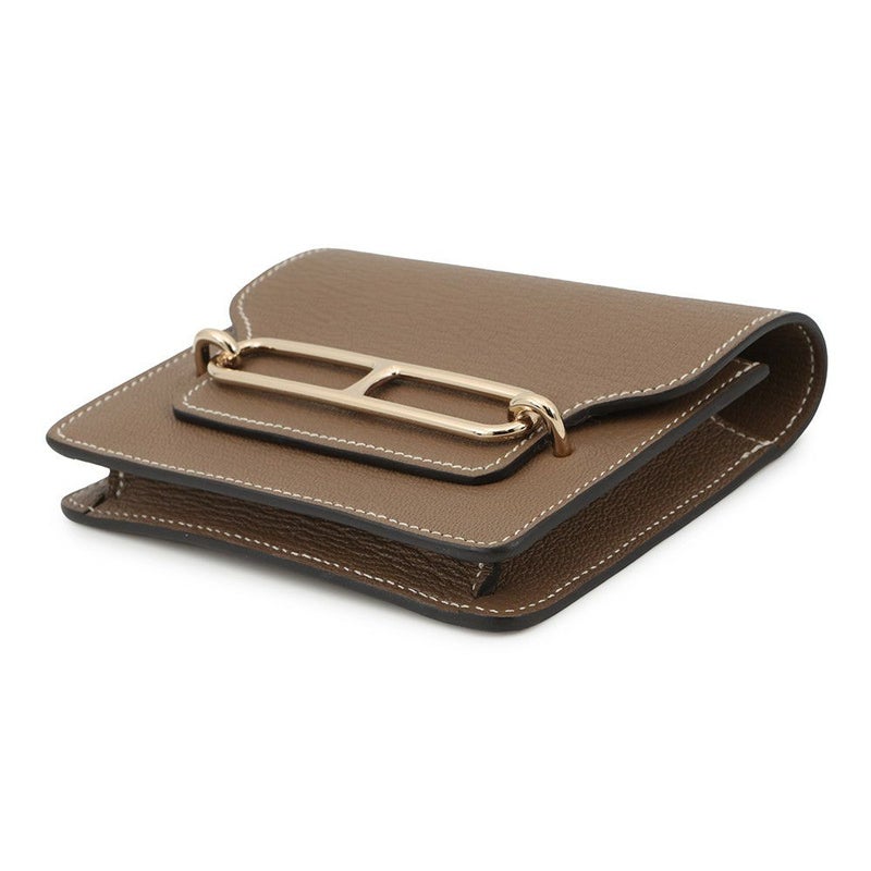 エルメス 財布 ロウリス ルリ エトゥープ/シャンパンゴールド金具 シェブルミゾル U刻印 HERMES 財布