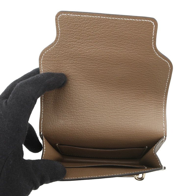 エルメス 財布 ロウリス ルリ エトゥープ/シャンパンゴールド金具 シェブルミゾル U刻印 HERMES 財布