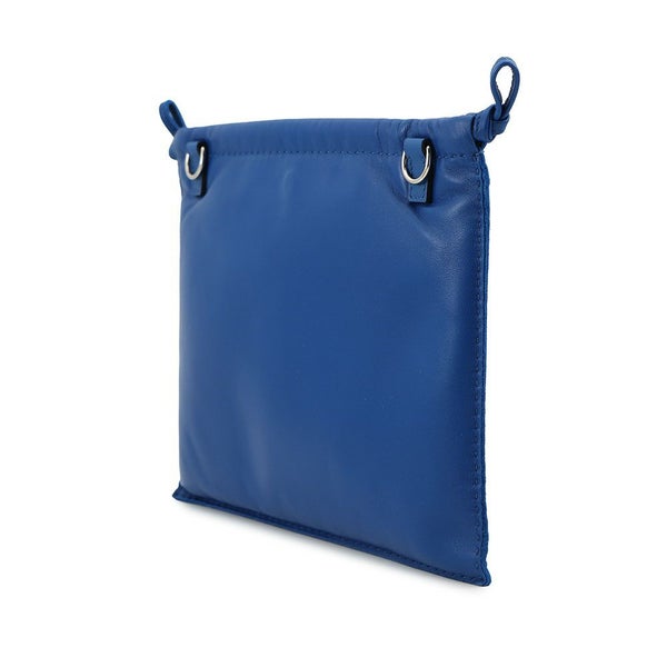 エルメス ポーチ ピロ ブルーフランス/ラッカー金具 ラムスキン B刻印 HERMES バッグ