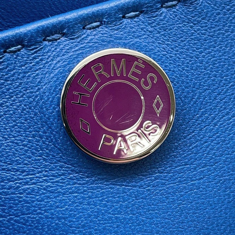 エルメス フォンケース ピロ ブルーフランス/セサミ/ラッカー金具 ラッカー金具 U刻印 HERMES ポーチ