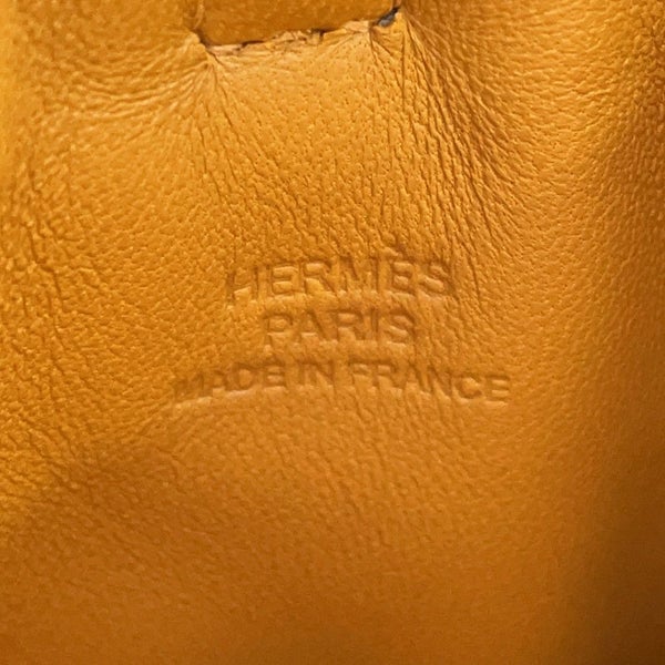 エルメス フォンケース ピロ ブルーフランス/セサミ/ラッカー金具 ラッカー金具 U刻印 HERMES ポーチ