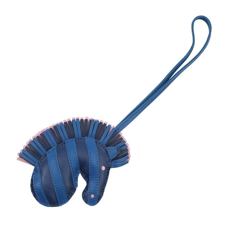 ルメス バッグチャーム ジージー・サバンナ ブルーサフィール/ブルーフランス/モーヴシルベストル ラムスキン Z刻印