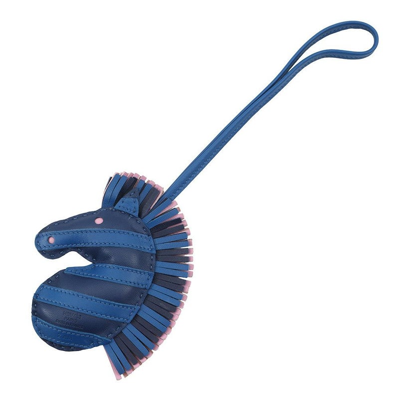 ルメス バッグチャーム ジージー・サバンナ ブルーサフィール/ブルーフランス/モーヴシルベストル ラムスキン Z刻印