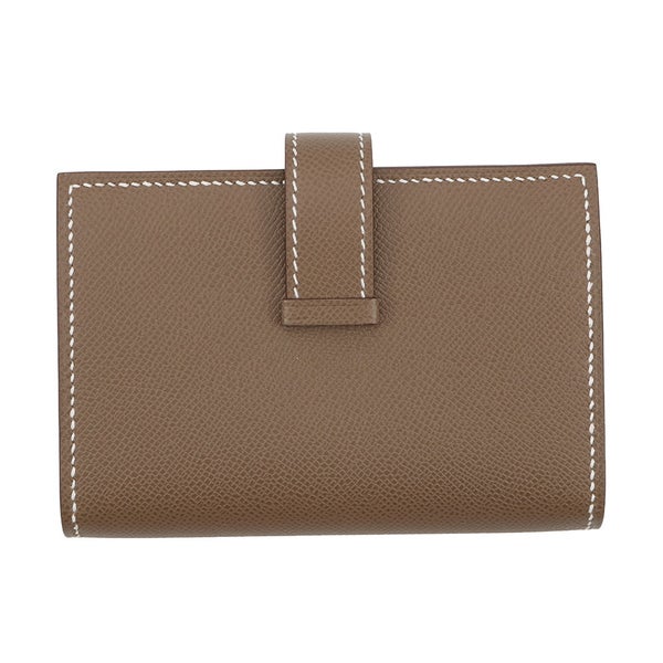 エルメス カードケース ベアン ミニ エトゥープ/ゴールド金具 ヴォーマダム K刻印 HERMES 名刺入れ
