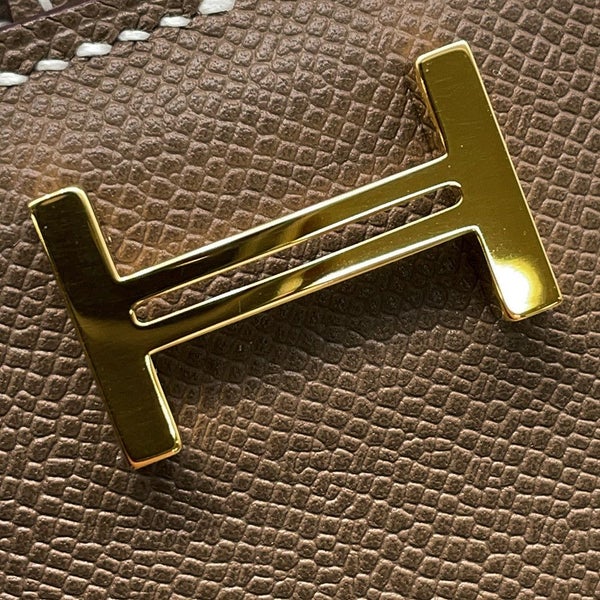 エルメス カードケース ベアン ミニ エトゥープ/ゴールド金具 ヴォーマダム K刻印 HERMES 名刺入れ