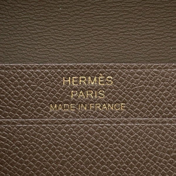 エルメス カードケース ベアン ミニ エトゥープ/ゴールド金具 ヴォーマダム K刻印 HERMES 名刺入れ