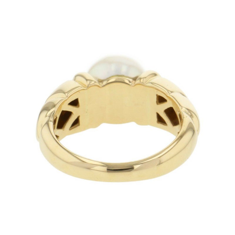 ブルガリ パッソドッピオ アコヤパール K18YGイエローゴールド サイズ約12号 真珠 BVLGARI 指輪 あこや真珠