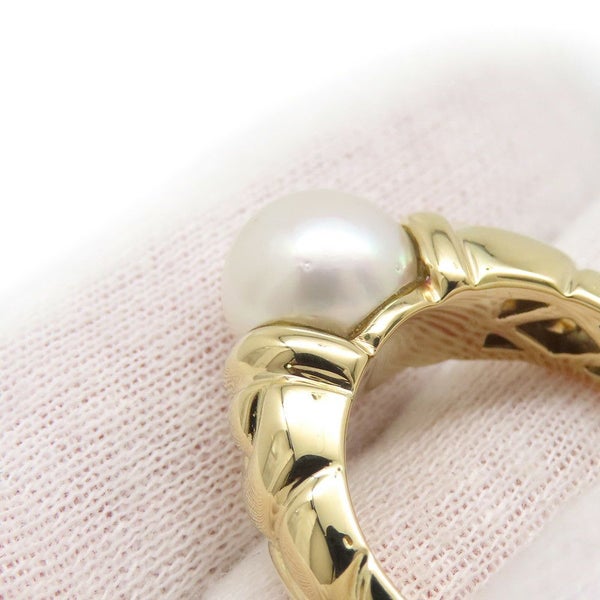 ブルガリ パッソドッピオ アコヤパール K18YGイエローゴールド サイズ約12号 真珠 BVLGARI 指輪 あこや真珠