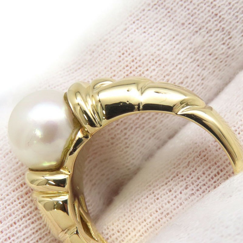 ブルガリ パッソドッピオ アコヤパール K18YGイエローゴールド サイズ約12号 真珠 BVLGARI 指輪 あこや真珠