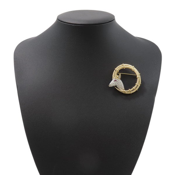 ティファニー ブローチ ジャン・シュランバージェ アイベックス  ダイヤ 計0.87ct/ピンクサファイヤ 1P 0.08ct K18YG/Pt950 60022750