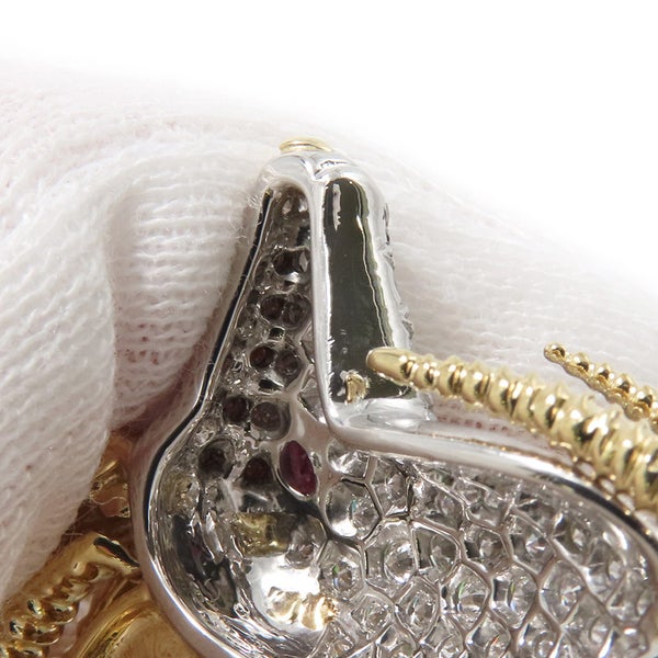 ティファニー ブローチ ジャン・シュランバージェ アイベックス  ダイヤ 計0.87ct/ピンクサファイヤ 1P 0.08ct K18YG/Pt950 60022750