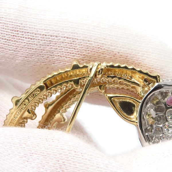 ティファニー ブローチ ジャン・シュランバージェ アイベックス  ダイヤ 計0.87ct/ピンクサファイヤ 1P 0.08ct K18YG/Pt950 60022750