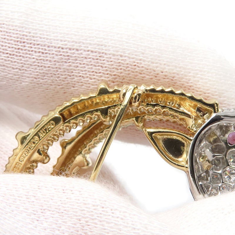 ティファニー ブローチ ジャン・シュランバージェ アイベックス  ダイヤ 計0.87ct/ピンクサファイヤ 1P 0.08ct K18YG/Pt950 60022750