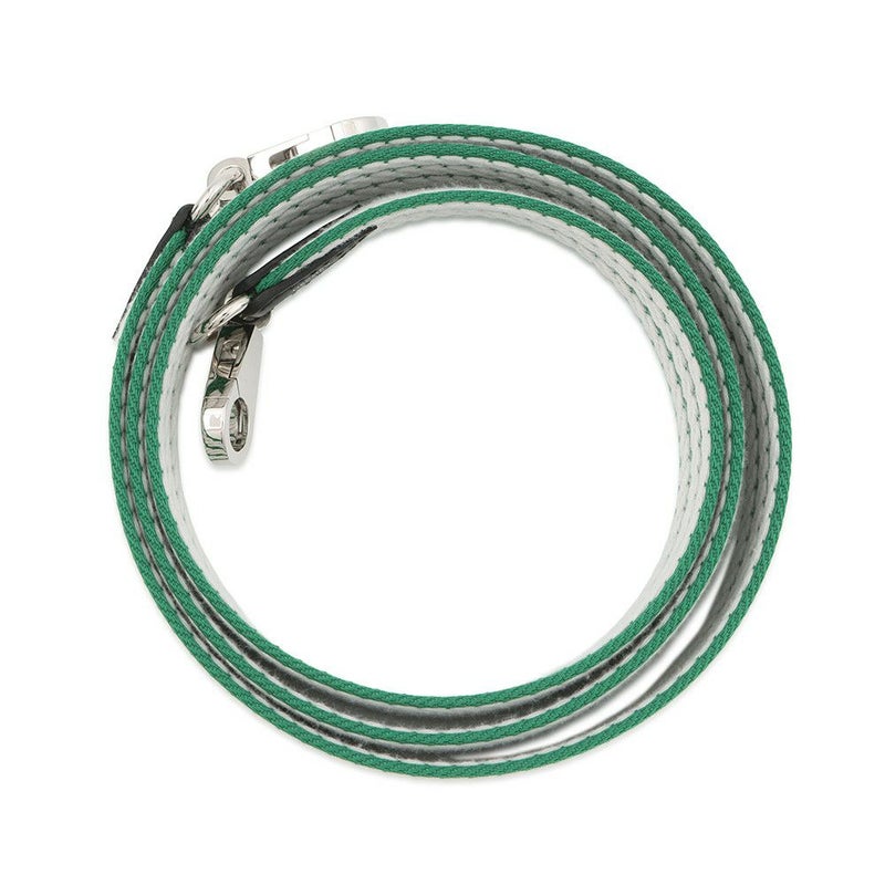 エルメス ショルダーストラップ バンドリエール サングル コルダージュ ヴェールヴェルティゴ/ホワイト/シルバー金具 K刻印