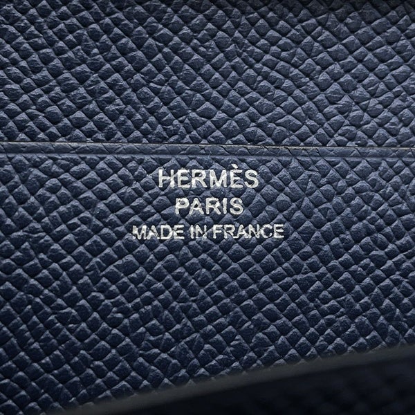 エルメス 長財布 ベアンスフレ ブルーサフィール/シルバー金具 エプソン K刻印 財布