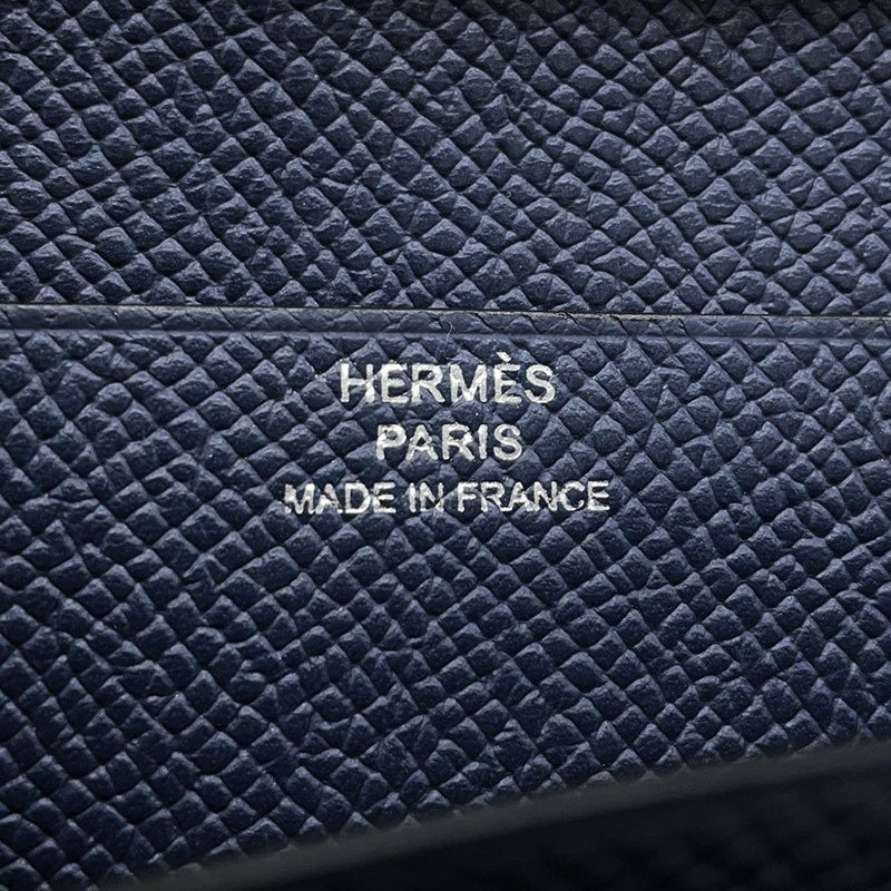 エルメス 長財布 ベアンスフレ ブルーサフィール/シルバー金具 エプソン K刻印 財布