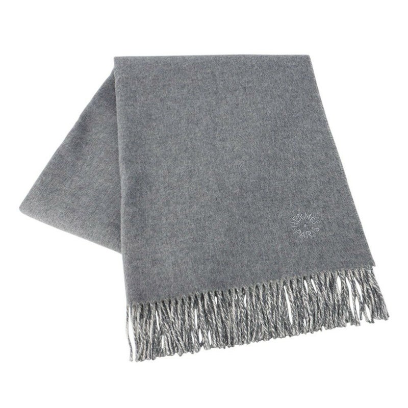 エルメス マフラー ダブルフェイス グリ・フランネル / コートジボワール HERMES ストール