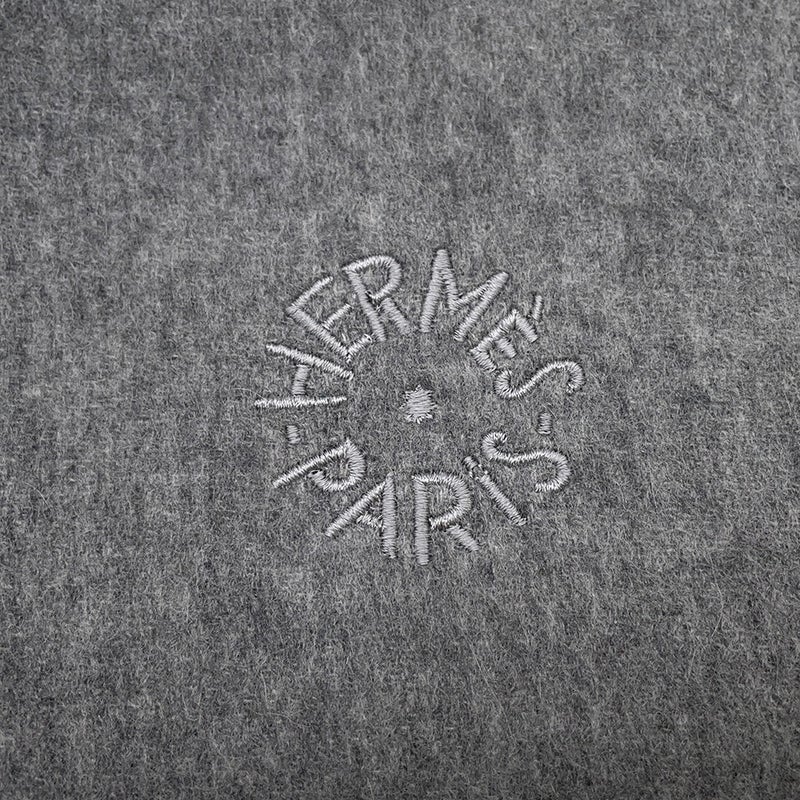 エルメス マフラー ダブルフェイス グリ・フランネル / コートジボワール HERMES ストール