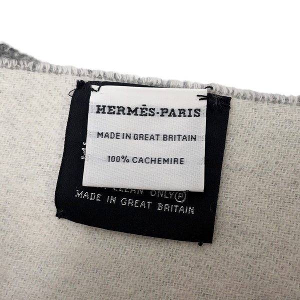 エルメス マフラー ダブルフェイス グリ・フランネル / コートジボワール HERMES ストール