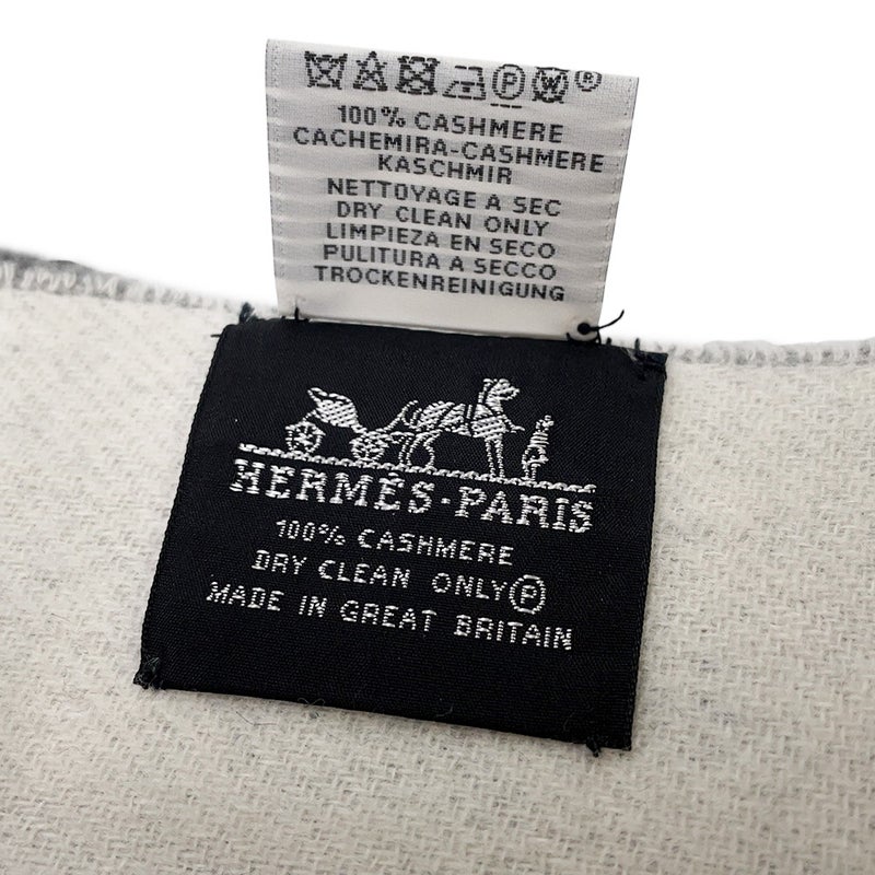 エルメス マフラー ダブルフェイス グリ・フランネル / コートジボワール HERMES ストール