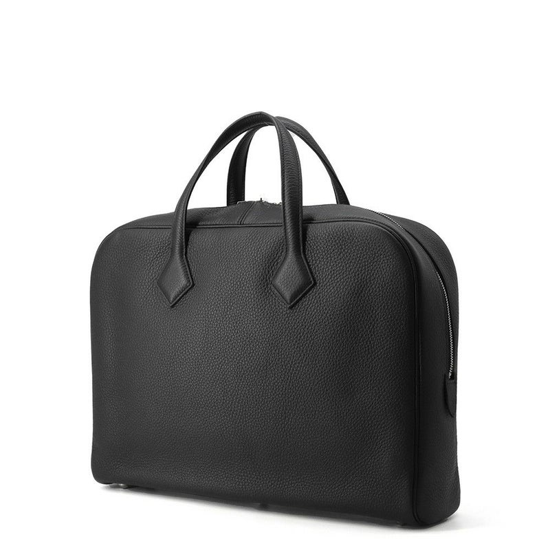 エルメス ブリーフケース ヴィクトリア2 12H ブラック/シルバー金具 トリヨンクレマンス W刻印 メンズ 黒