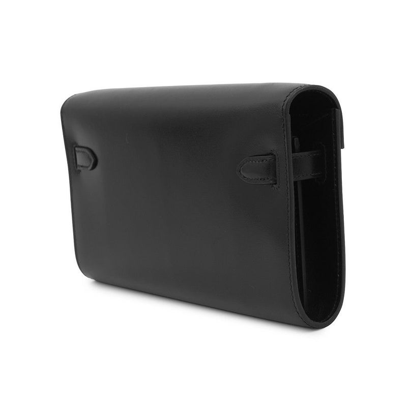 エルメス ケリーウォレット ロング トゥーゴー ブラック/シルバー金具 ボックスカーフ U刻印 HERMES 財布 黒