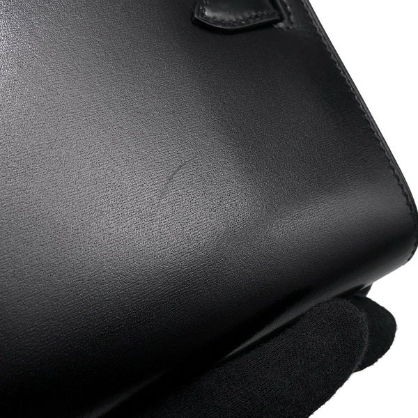 エルメス ケリーウォレット ロング トゥーゴー ブラック/シルバー金具 ボックスカーフ U刻印 HERMES 財布 黒