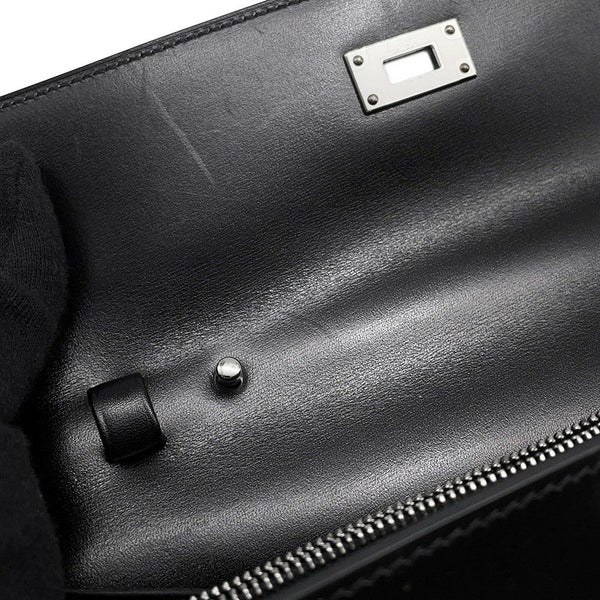 エルメス ケリーウォレット ロング トゥーゴー ブラック/シルバー金具 ボックスカーフ U刻印 HERMES 財布 黒