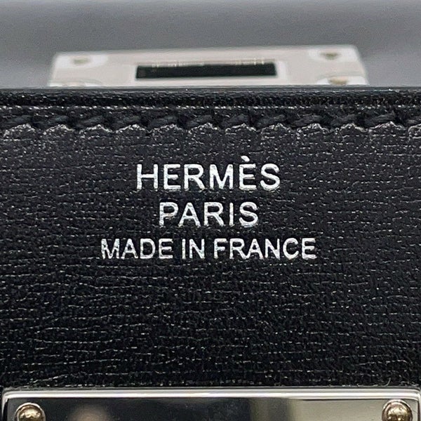 エルメス ケリーウォレット ロング トゥーゴー ブラック/シルバー金具 ボックスカーフ U刻印 HERMES 財布 黒