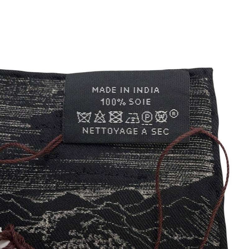 エルメス スカーフ カレ90 プレシュー シテ・カヴァリエール 夜の騎兵の街 シルク スパンゴール HERMES 2024年秋冬 黒