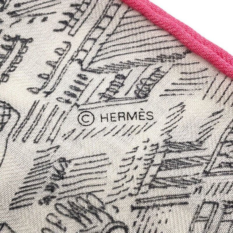 エルメス ストール カレ140 カレジェアン  ヌーベル・シテ・カヴァリエール La Nouvelle Cite Cavaliere シルク カシミヤ 2026春夏