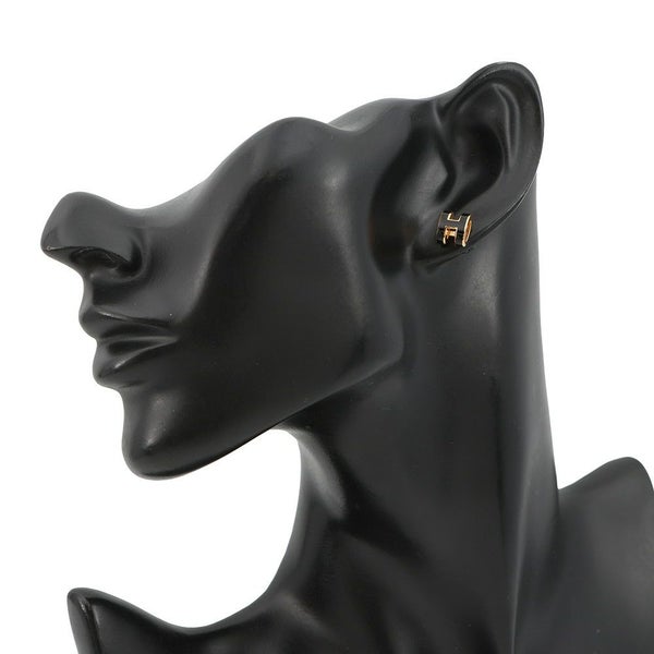 エルメス ピアス ミニ・ポップアッシュ ブラック/ゴールド金具 Hモチーフ HERMES Pop H ポップH